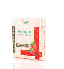 Aarogyam Herbals 100% Tobacco & Nicotine Free Flavoured Cigarette - 10 Sticks In Each Packet Strawberry Flavour 2 Packets