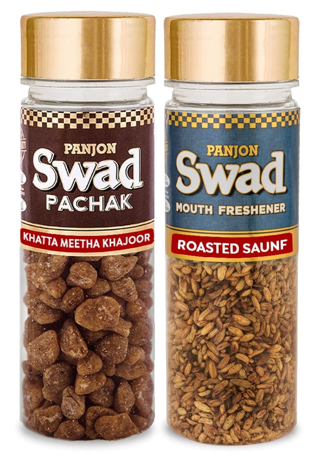 Panjon Swad Khatta Meetha Khajoor & Roasted Saunf Mouth Fresheners 380gm, (190gm *2 Bottles)