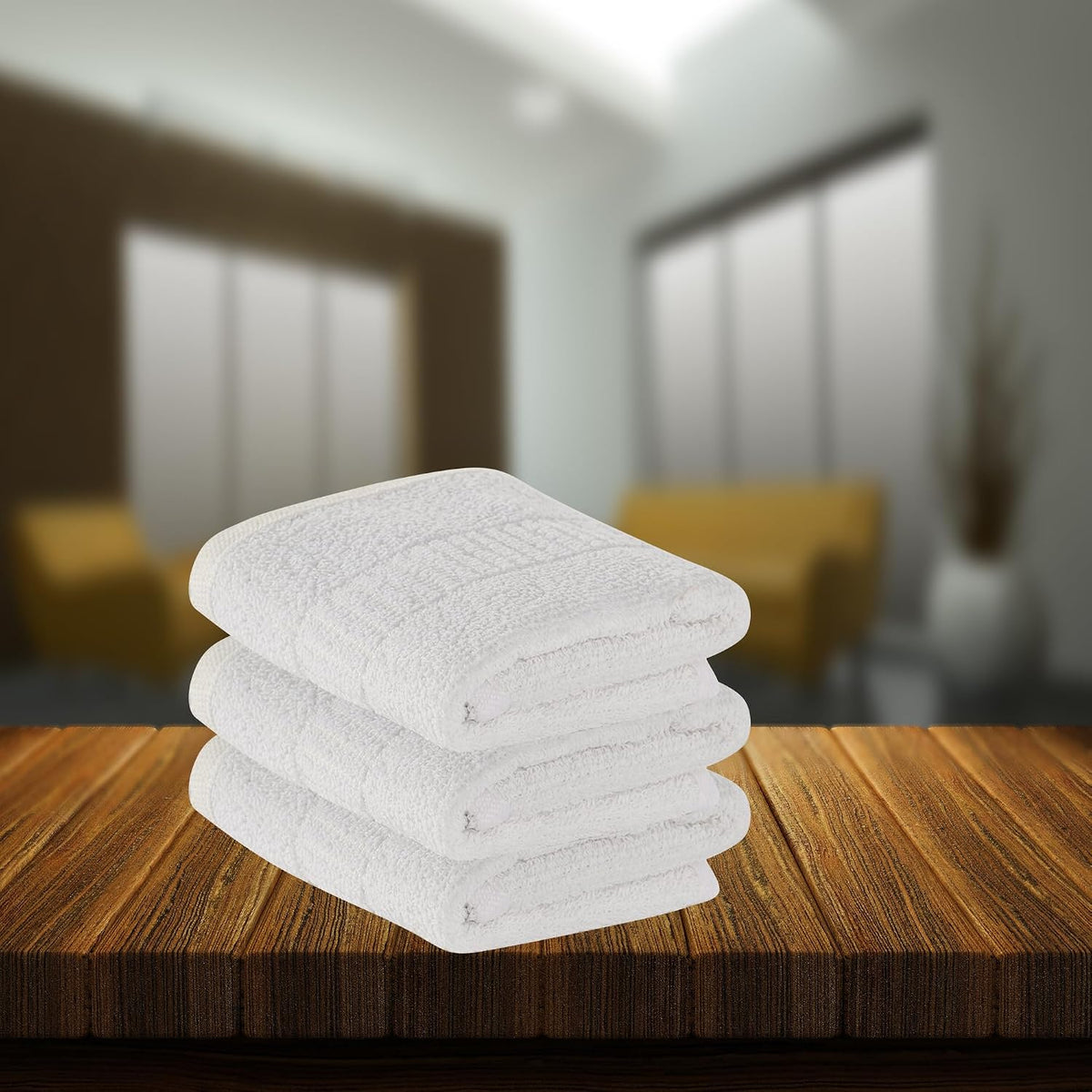 Kuber Industries Face Towel 200 Gsm | Small Hand Napkins For Man & Women | Hand Towel For Facewash, Gym | White (Set Of 3)
