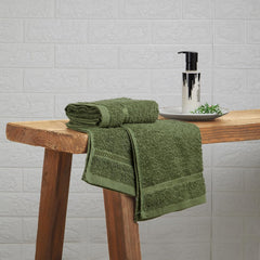 Welspun 100% Cotton Easy Care Hand Towel 400 Gsm | Quick Dry Ultra Soft Hand Towel For Men & Women (Green) - Ste Of 2