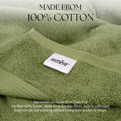 Himeya 100% Cotton Large Size Bath Towels 1000 Gsm | Soft & Absorbent - Olive Green (Pack Of 2)