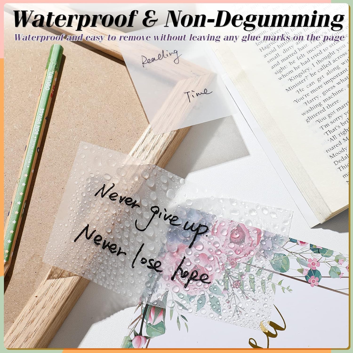 150 Sheets Transparent Sticky Notes Pads | Perfect For Reading Writing Notes Book Markers, Study