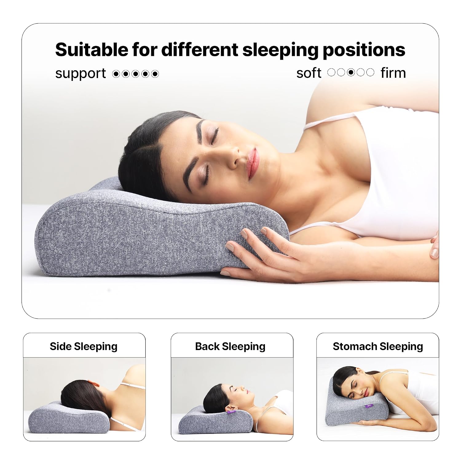 Ultimate Cervical Neck Pillow For Pain Relief Sleep, Premium Blue | Improves Posture & Spinal Alignment | Neck Cushion With Ultra Responsive Memory Foam & Skin Friendly Cover - Pack Of 2