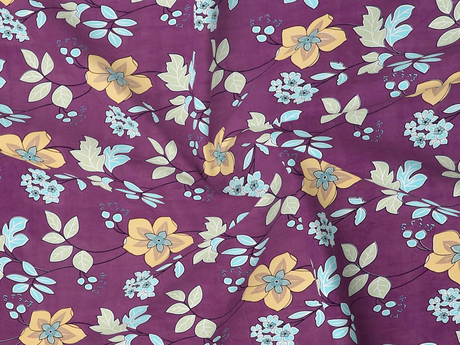 Queen Size Bedsheet For Double Bed With 2 Pillow Cover - 90 X 90 Inches, Wine | All-Season Comfort Lightweight & Breathable | Coordinated Look