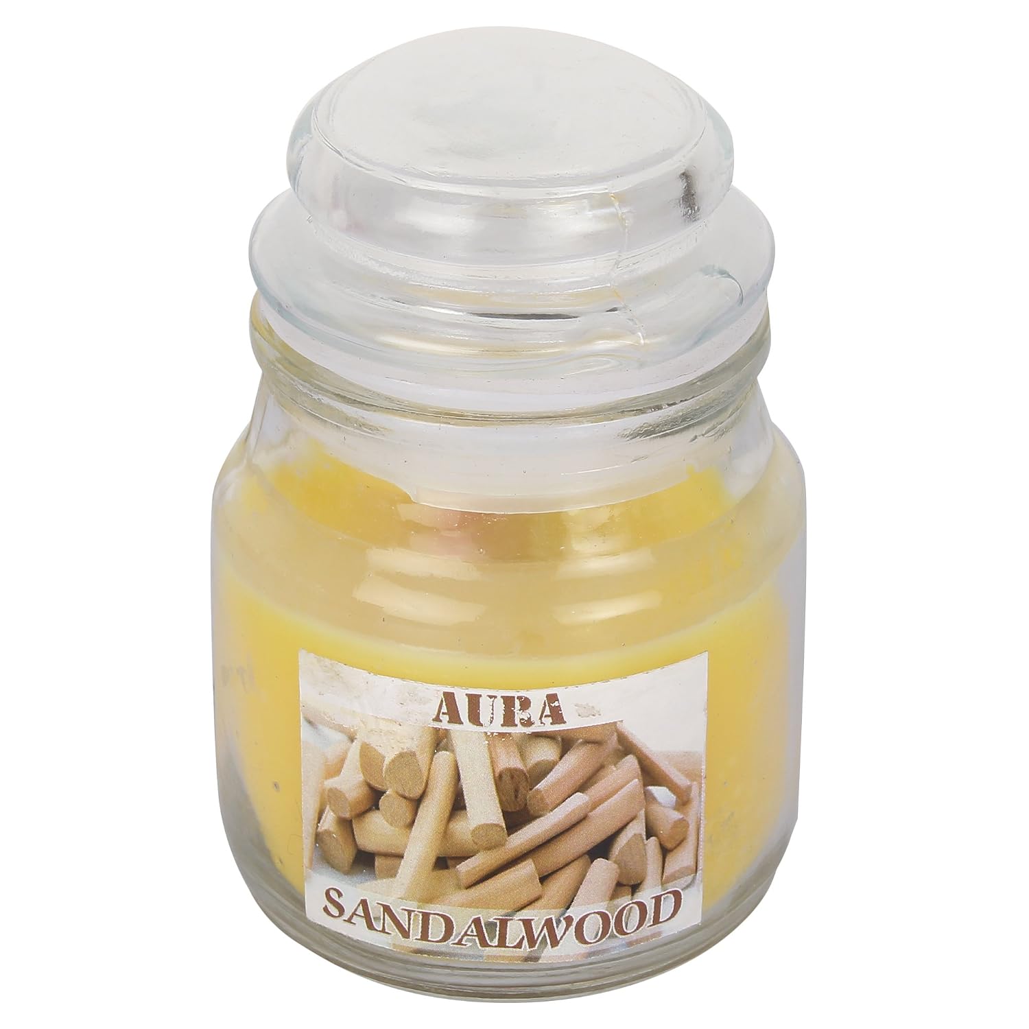 SANDAL WOOD FRAGRANCE JAR CANDLE SET OF 1 | PARAFFIN WAX | ROUND SHAPE CANDLE