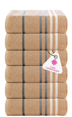 Casa Copenhagen Egyptian Cotton Ecstatic Hand Towel 740 Gsm (Beige)- 6 Pcs