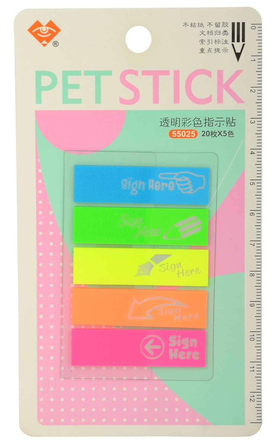 85 Pieces Plastic Flags Index Tabs Sticky Notes Writable Labels Page Marker Bookmarks, 5 Colors