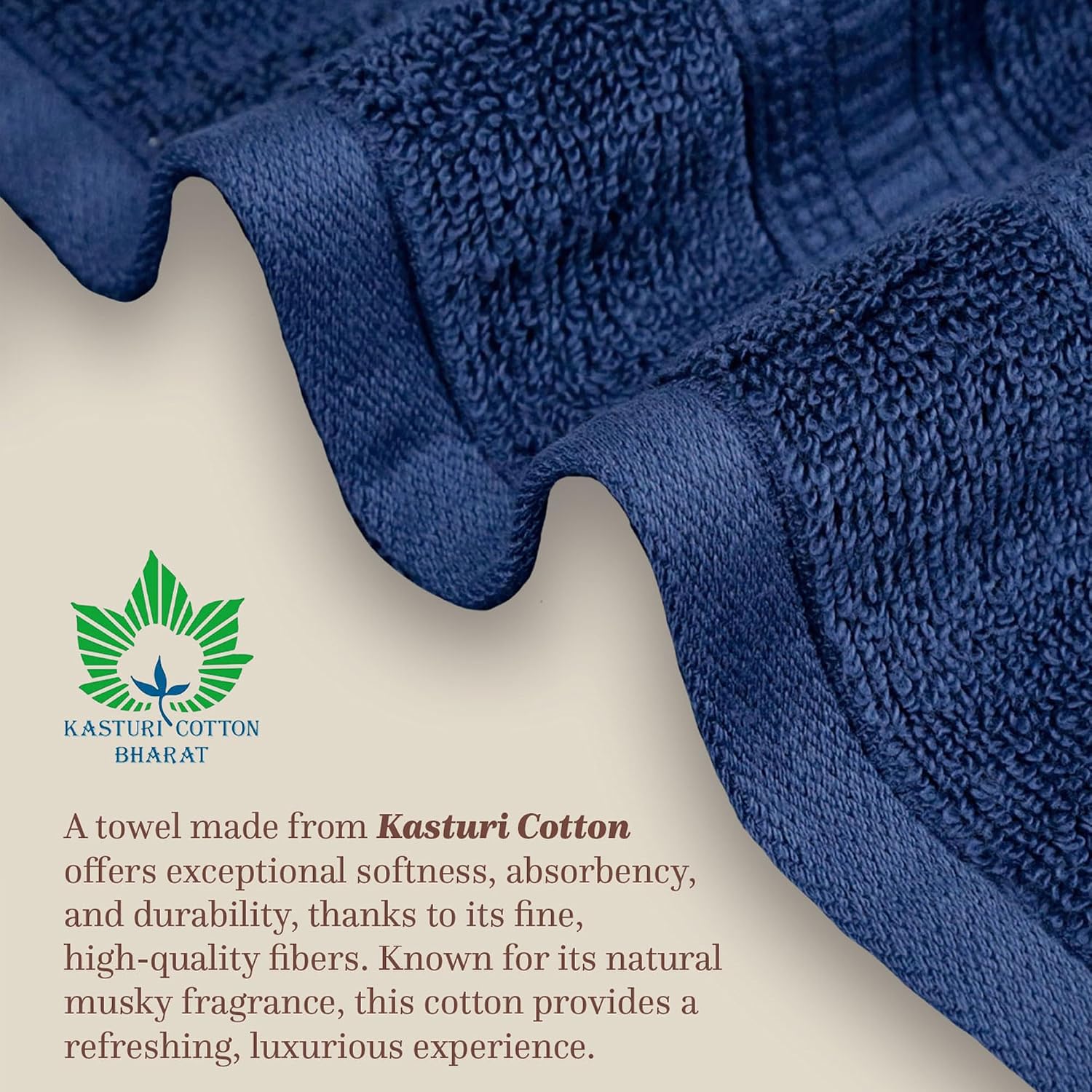 Mytrident Classic Kasturi Collection 1 Bath + 1 Small Bath & 2 Hand Towels 1200 Gsm | Highly Absorbent Towels For Bath - Medieval Blue (Set Of 4)