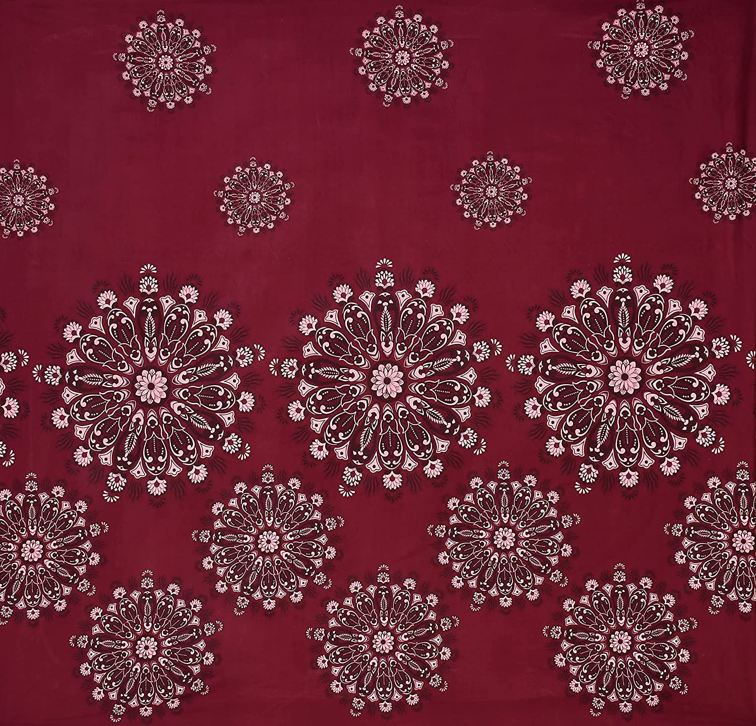Bedsheet Single Size Elastic Fitted With 1 Pillow Cover - 48 X 72 X 8 Inches, Maroon | Soft Touch To Skin | Perfect Ideal For House, Hotel, Guest House Bedsheet