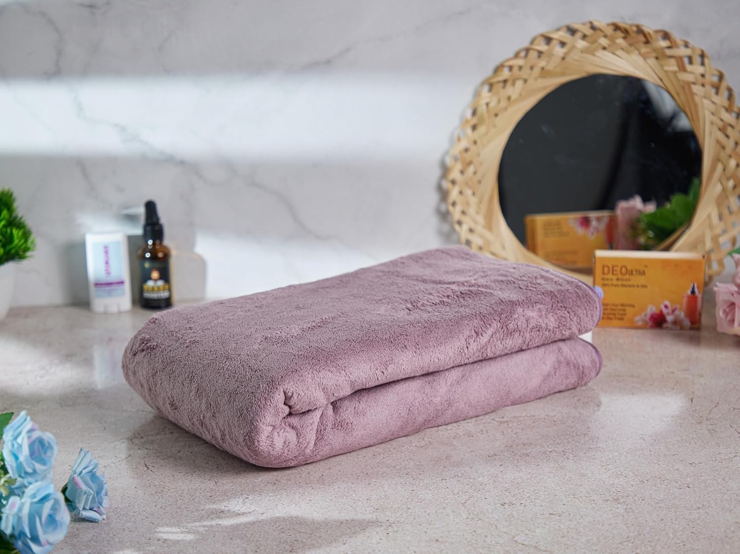 Krujyam Microfiber Large Bath Towels 290 Gsm | Extra Soft Plush & Quick Dry High Absorbency With Large Size Bath Towels (Wine)