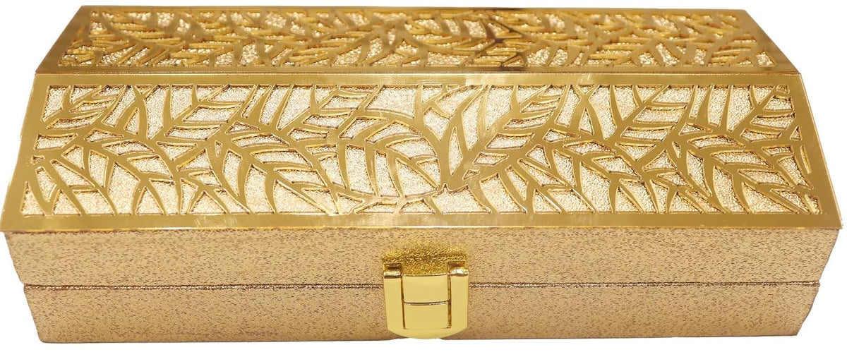 Designer Lazer Cutting Shagun Cash Box Or Gaddi Box For Shagun, Money Box For Wedding, Anniversary, Baby Shower, Ring Ceremony Eidi Or Any Other Occasion, Pack Of 2, Gold