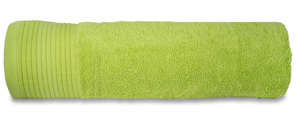 Casa Copenhagen Egyptian Cotton Pleates 1 Pcs Large Bath Towel 500 Gsm (Lime Green)