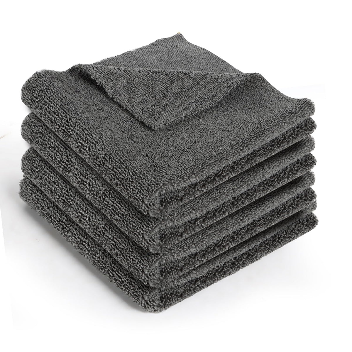 Auto Hub Microfiber Cloth 600 Gsm | Ultra Soft- Edgless & Dual Sided Microfiber Cloth Lint & Streakfree Car Cleaning Cloth - Grey (Pack Of 4)
