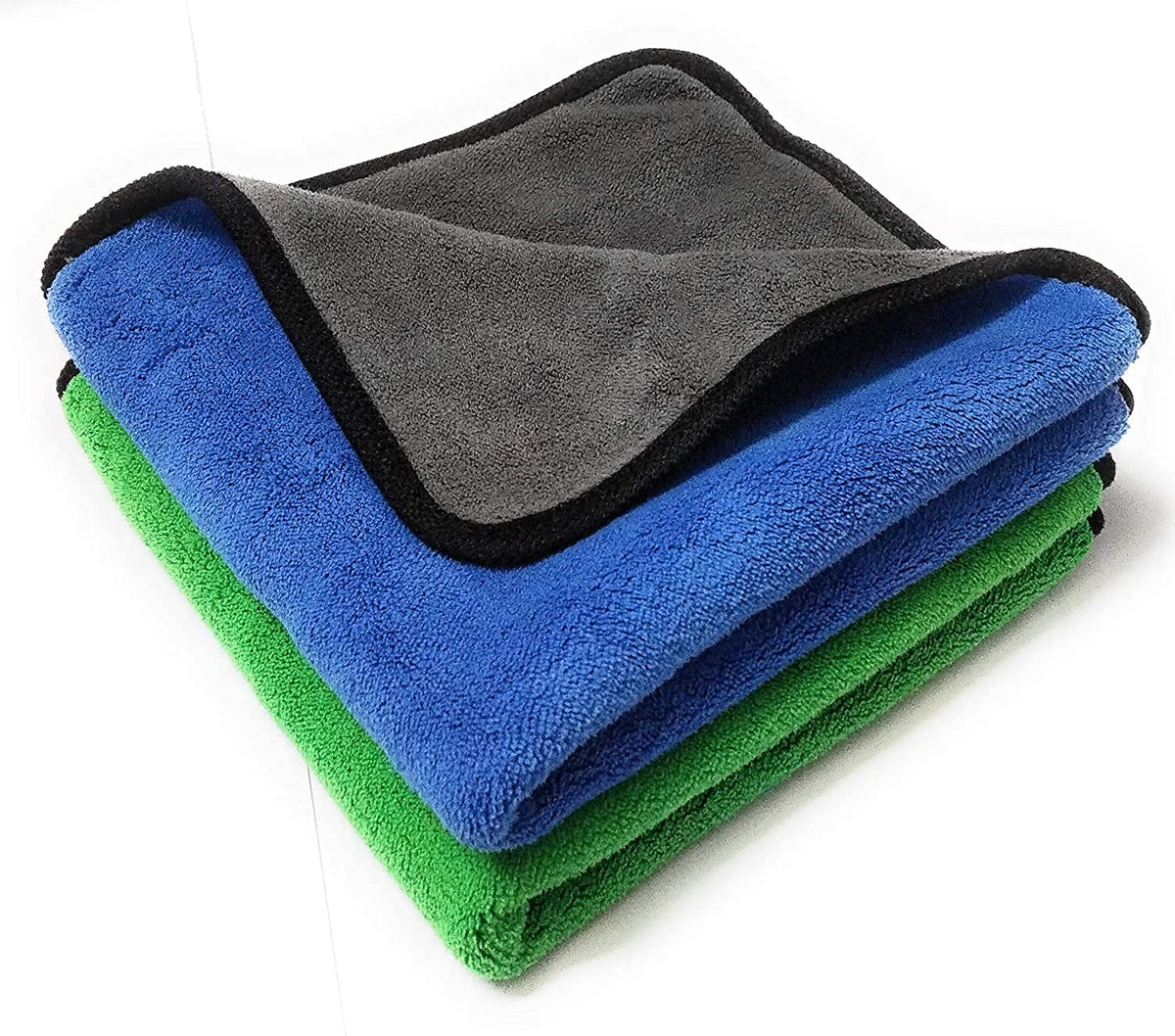 Auto Hub Heavy Microfiber Double Sided, Extra Thick Plush 800 Gsm Lint-Free Towel | Pack of 2 (Multi Color)