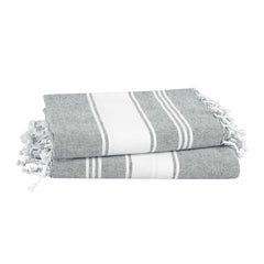 Lane Linen Beach Towels Oversized 699 Gsm | Quick Dry Pool Towels For Adults, Absorbent Sandproof, Lightweight Travel Beach Towel - Alloy (Pack Of 2)