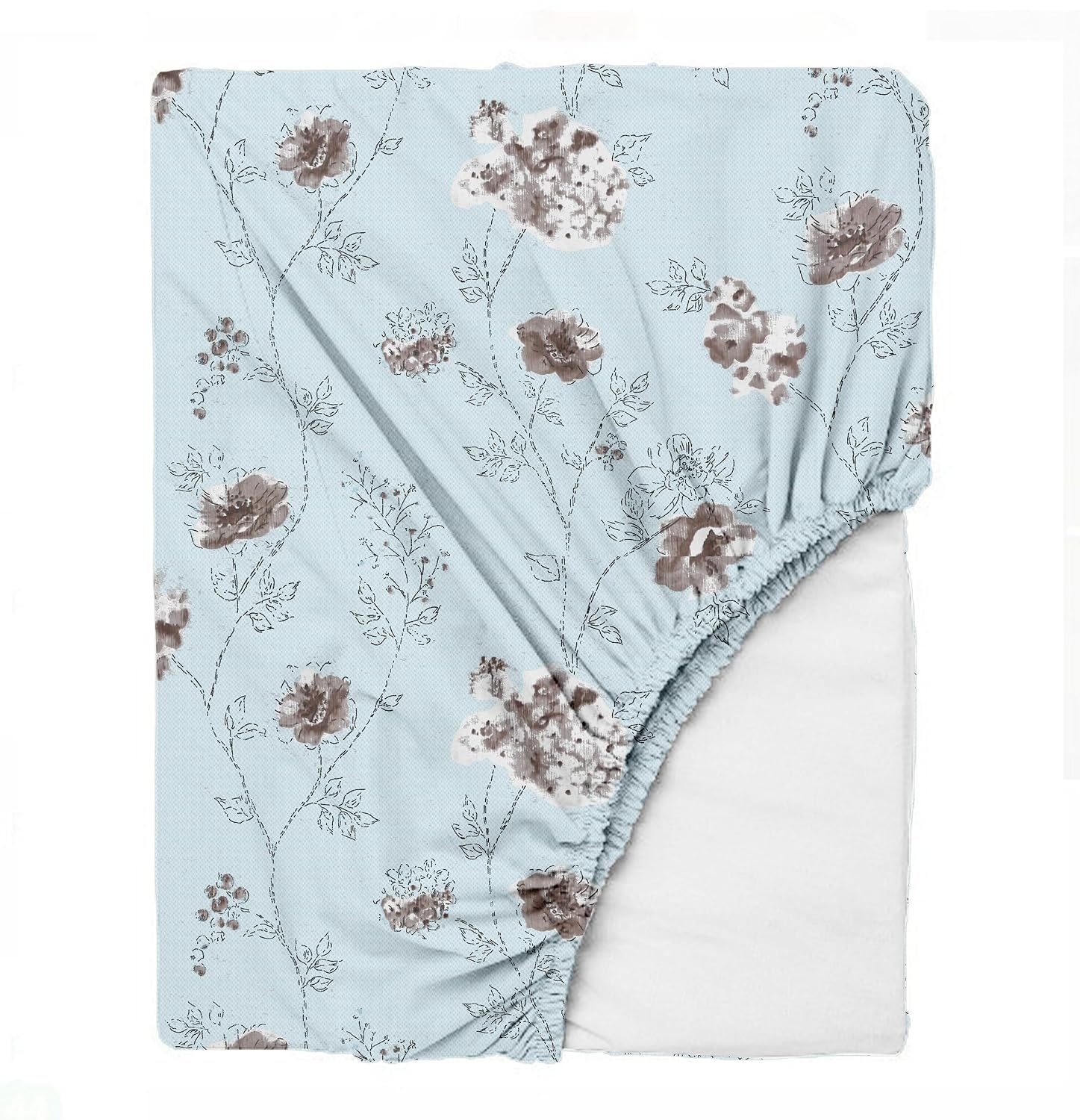 King Size Fitted Bedsheet With 2 Large Pillow Covers - 108 X 108 Inches, Sea Blue | Soft, Breathable & Durable | Wrinkle Resistant