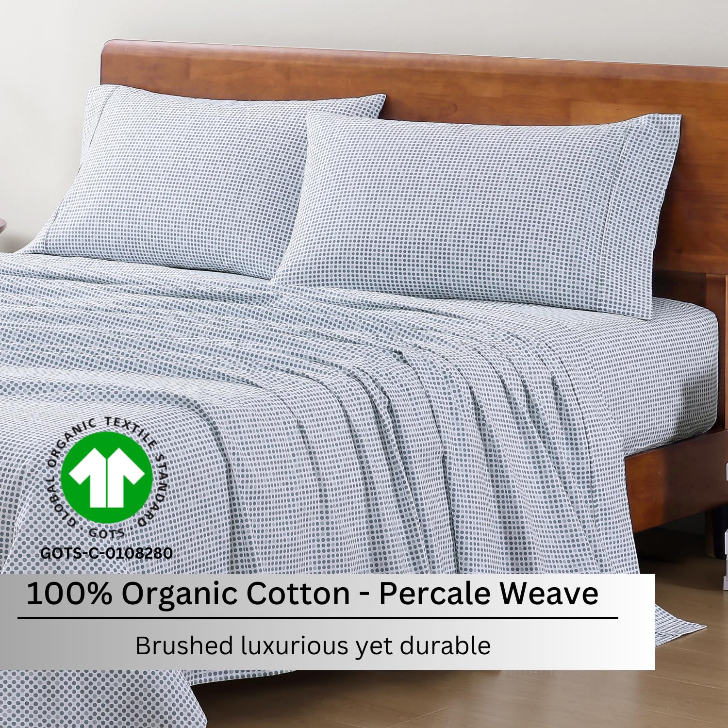 Includes 1 Flat Super King Bedsheet With 2 Pillow Covers - 108 X 108 Inches, Blue | Soft - Breathable & Comfortable, Machine Washable | Natural Softness & Breathability
