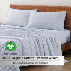 Includes 1 Flat Super King Bedsheet With 2 Pillow Covers - 108 X 108 Inches, Blue | Soft - Breathable & Comfortable, Machine Washable | Natural Softness & Breathability