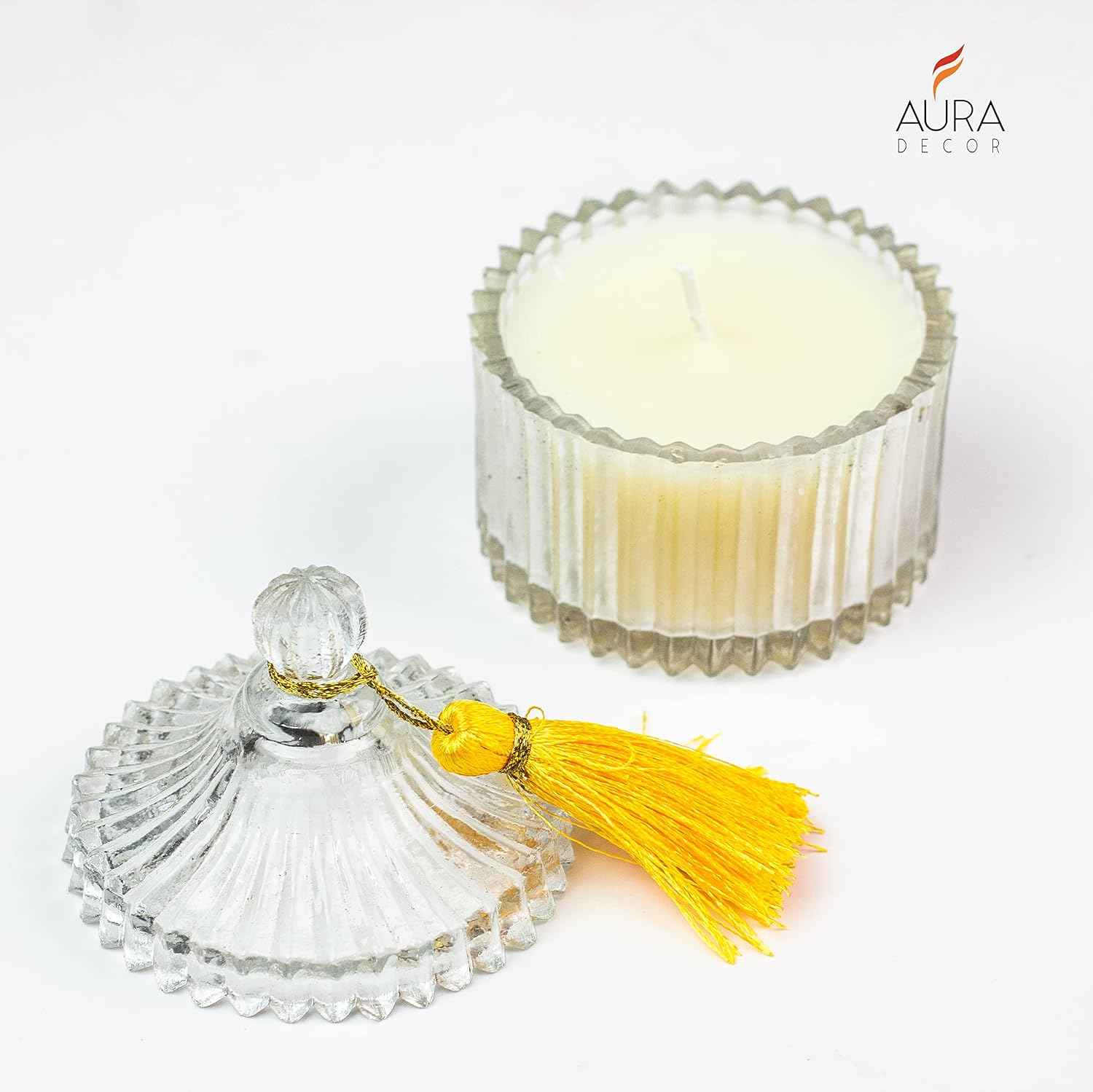 CRYSTAL GLASS JAR SCENTED CANDLE FOR HOME DECORATIONS | SOY WAX PERFECT FOR GIFT