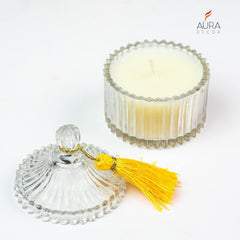 CRYSTAL GLASS JAR SCENTED CANDLE FOR HOME DECORATIONS | SOY WAX PERFECT FOR GIFT