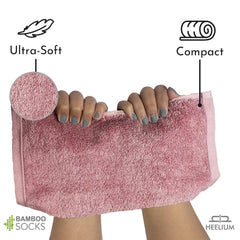 Heelium Bamboo Face Towel 900 Gsm | Ultra Absorbent & Odour-Free 3x Softer Than Cotton Towels | Pack Of 5 -Iris, Peach, Light Grey, Grey & Teal