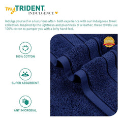 Mytrident Indulgence Collection Hand Towel 400 Gsm | 100% Cotton For Men & Women Hand Towel - Patriot Blue (Pack Of 2)