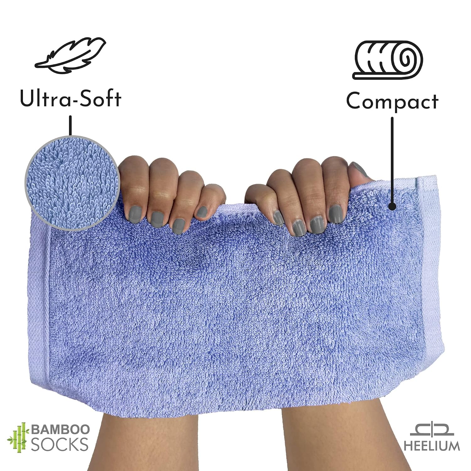 Heelium Bamboo Face Towel 600 Gsm | Ultra Absorbent & Odour-Free 3x Softer Than Cotton Towels | Pack Of 3 -Teal, Iris & White