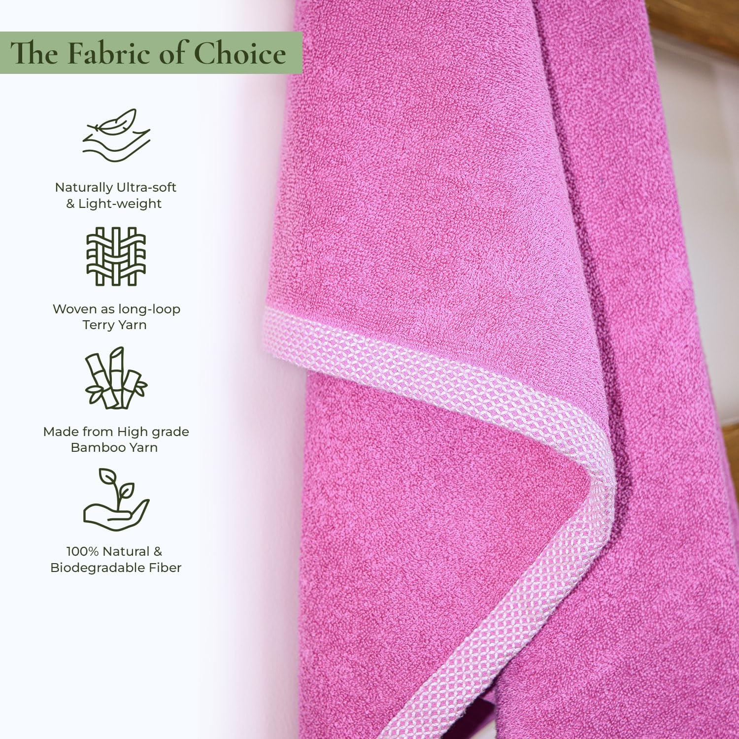 Rangoli 100% Bamboo Bath Towels 500 Gsm | Large Size Ultra Soft, Quick-Absorbent & Eco-Friendly Bath Towels - Purple