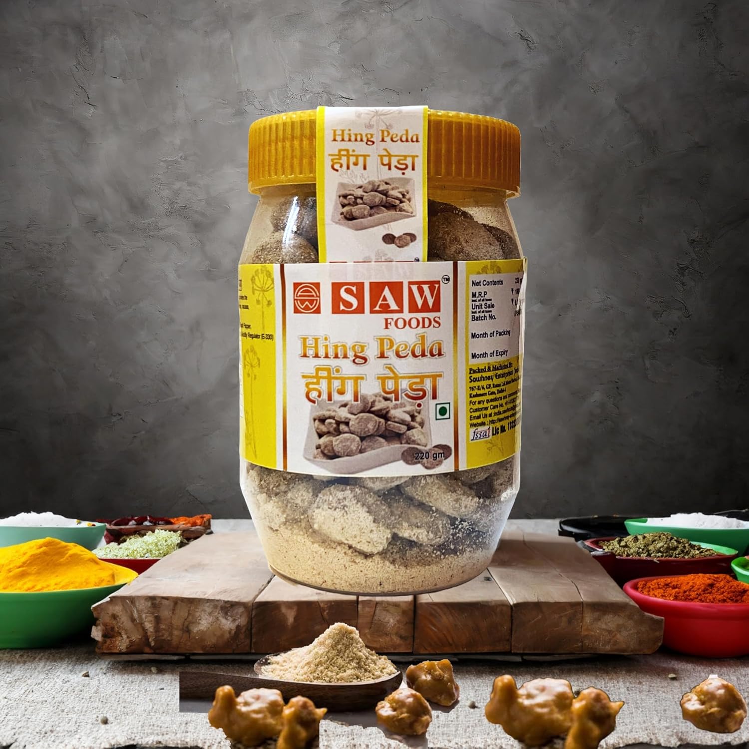 Saw Foods Hing Peda 220gm, | Jar Pack