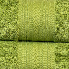 Himeya 100% Cotton Large Size Bath Towels 1000 Gsm | Soft & Absorbent - Olive Green (Pack Of 2)
