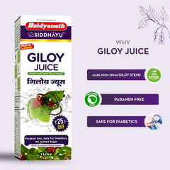 Baidyanath Asli Ayurved Giloy Juice Natural Immunity Booster, Help To Overcome Weakness After Long Illness | 1 Litre 2.2lbs
