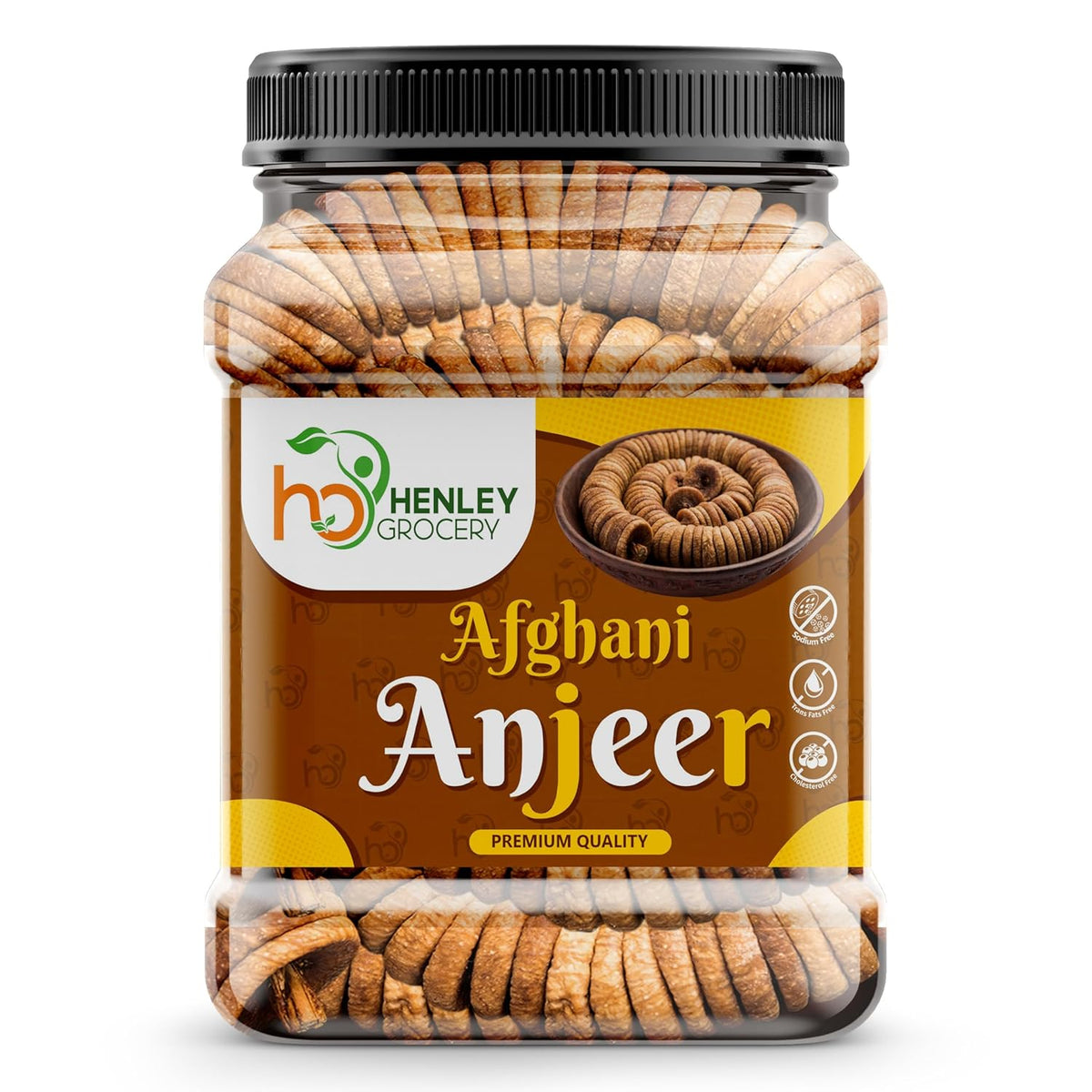 Natural Dried Afghani Anjeer By Henley Grocery 250gm, I Healthy Dry Fruit Dried Figs Afghani Anjeer Jar Pack | Guilt-free Nutrient Rich Healthy Snack | 8.8 Ounce