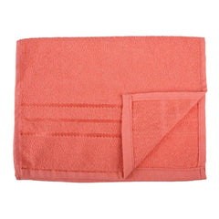 Heart Home Face Towel 1000 Gsm | Facewash For Travel Workout Hand Towel | Lining Design Pack Of 5 (Orange)