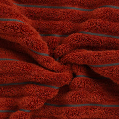 Spaces 100% Cotton Hand Towel 280 Gsm | High Loft Ribbed Texture High Absorbency -Dark Orange