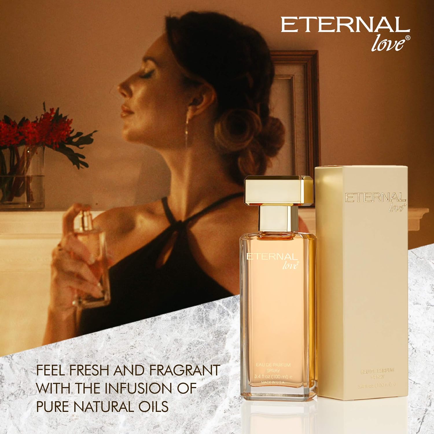 Eternal Love For Women Eau De Parfum Spray 100ml 3.4 Fl.oz. Long Lasting | Alcohol Free