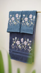 Prayasa Bath & Hand Towel 900 Gsm - Blue Serenity Collection (Set Of 3)