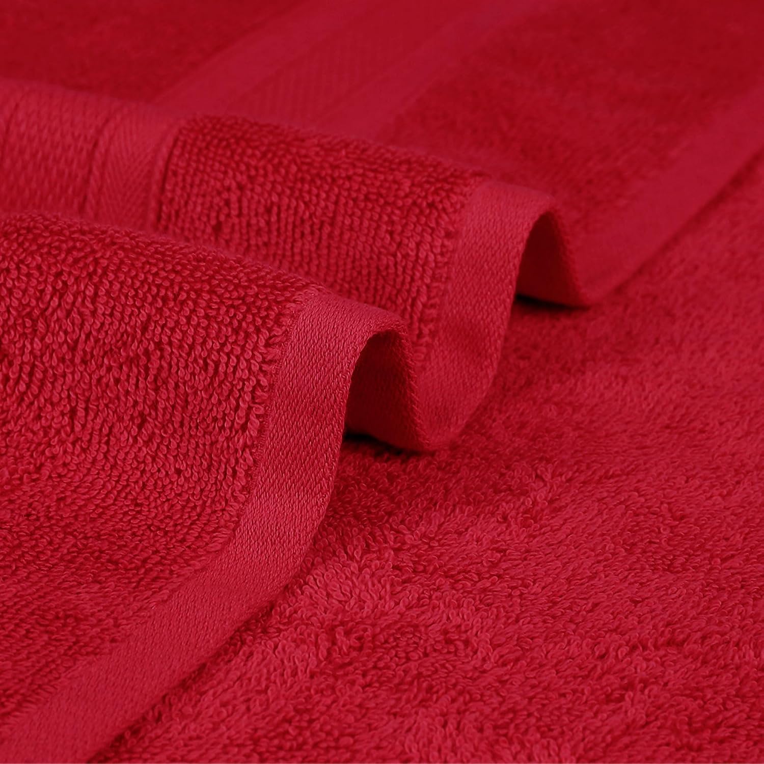 Trident Soft Comfort Air Rich 100% Cotton Bath Towels 500 Gsm | Large Size Bathroom Towels For Men/Women, 4 Pcs (Crimson)