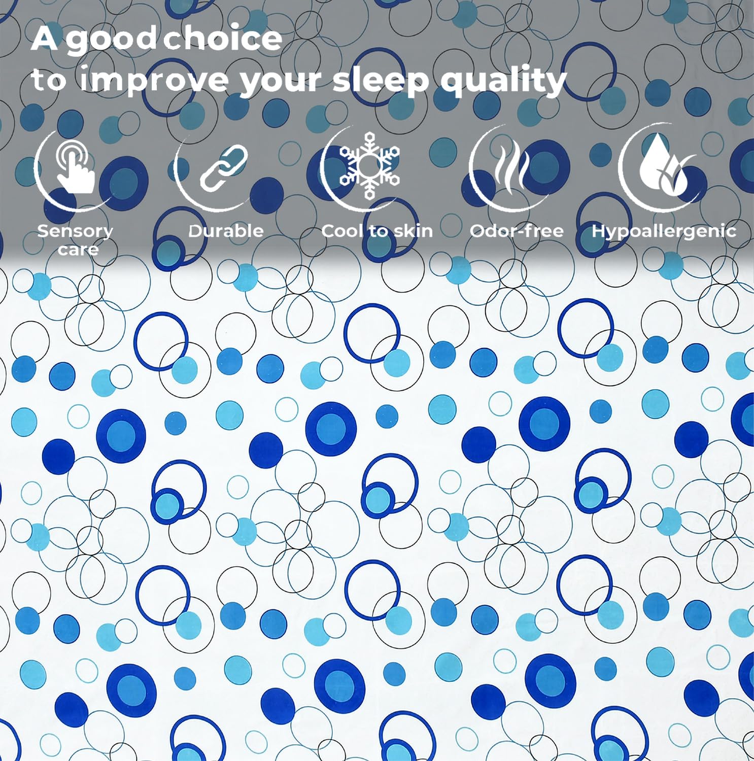 Microfiber Single Bedsheet Set With 1 Pillow Covers (60 X 90 Inches) White & Blue | Durable & Long-Lasting | 144 Thread Count | Wrinkle Free