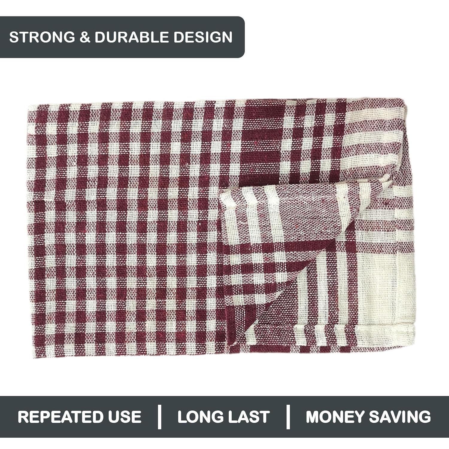 Pixel Home Decor Economy Range Multipurpose Checkered Cleaning Kitchen Cloth 300 Gsm | Napkin, Table Wipe (Pack Of 9)