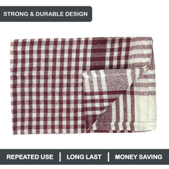 Pixel Home Decor Economy Range Multipurpose Checkered Cleaning Kitchen Cloth 300 Gsm | Napkin, Table Wipe (Pack Of 9)