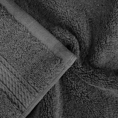 Tiqh Organic Cotton Thick & Plush Hand, Gym & Workout Hand Towel 500 Gsm - Set Of 2 (Charcol)