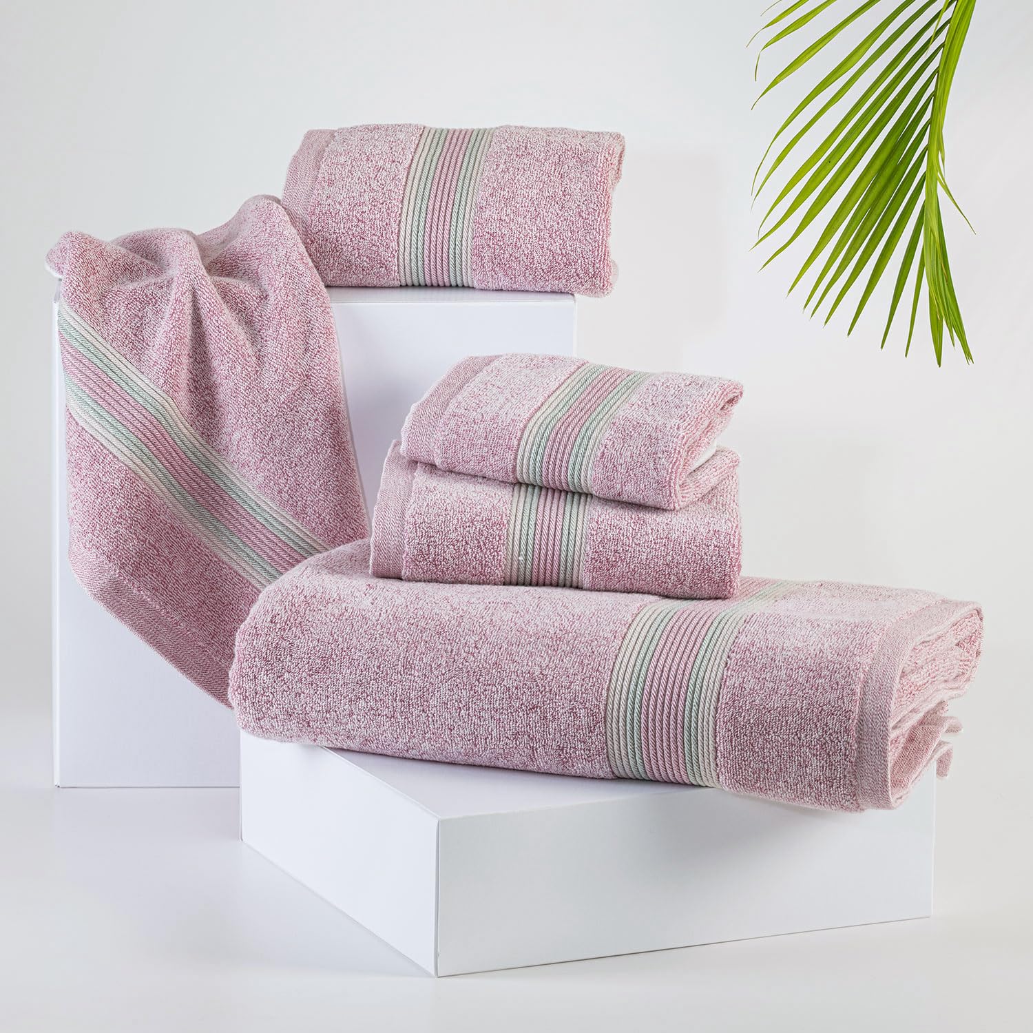 Spread Spain Water & Soil Face Towel 300 Gsm | Luxurious Blend Of Cotton & Bamboo Fiber Face Towel Ultra-Absorbent, Quick-Drying & Skin-Friendly (Pink) - Pack Of 2