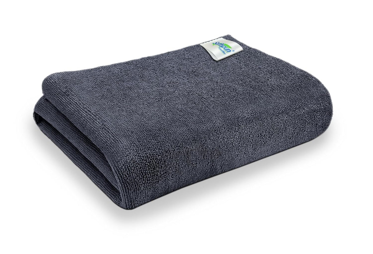 Softspun Microfiber Bath Towel 244 Gsm | Ultra Absorbent Super Soft & Lightweight Quick Drying For Women Daily Use Large Size Towel (Grey)