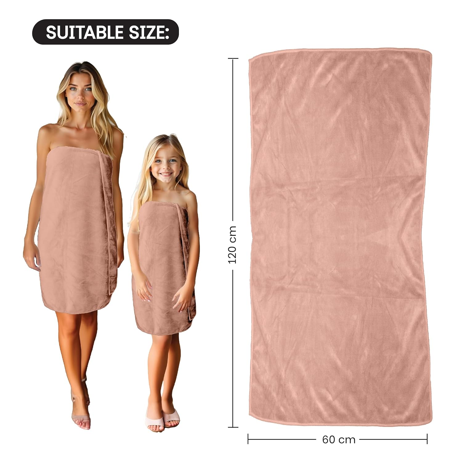 Housse Premium Microfiber Bath Towel 550 Gsm | Extra Large Quick Dry Towels Super Soft Plush | Ultra Absorbent For Home, Swimming, Sports, Travel (Tanzine)