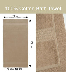 Soweto Luxury Cotton Bath Towel 550 Gsm | Ultra Soft & Super Absorbent Bath Sheet Quick Dry, Lightweight & Durable Fabric Large Size Towel (Beige)