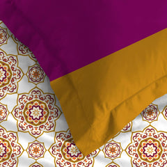 1 Single Size Bedsheet With 1 Pillow Cover (60 X 90 Inches) Pink & Mustard | Bedsheet Set - Urban Comfort Collection, Breathable & Superior Softness | 144 Thread Count