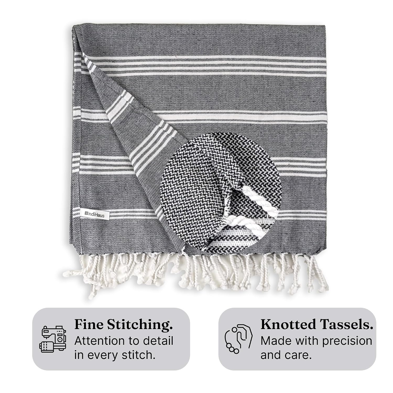 Indihaus Premium Extra Large Cotton Towel 330 Gsm | Soft, Absorbent & Comfortable Quick Dry Bath Towels Large Size (6Ft X 3Ft) (Slate Grey)