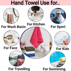 Hovent Cotton Hand Towel 800 Gsm | Pure Cotton, Quick Dry Luxury Towels For Sports, Home & Kitchen (Multicolor) -Set Of 4