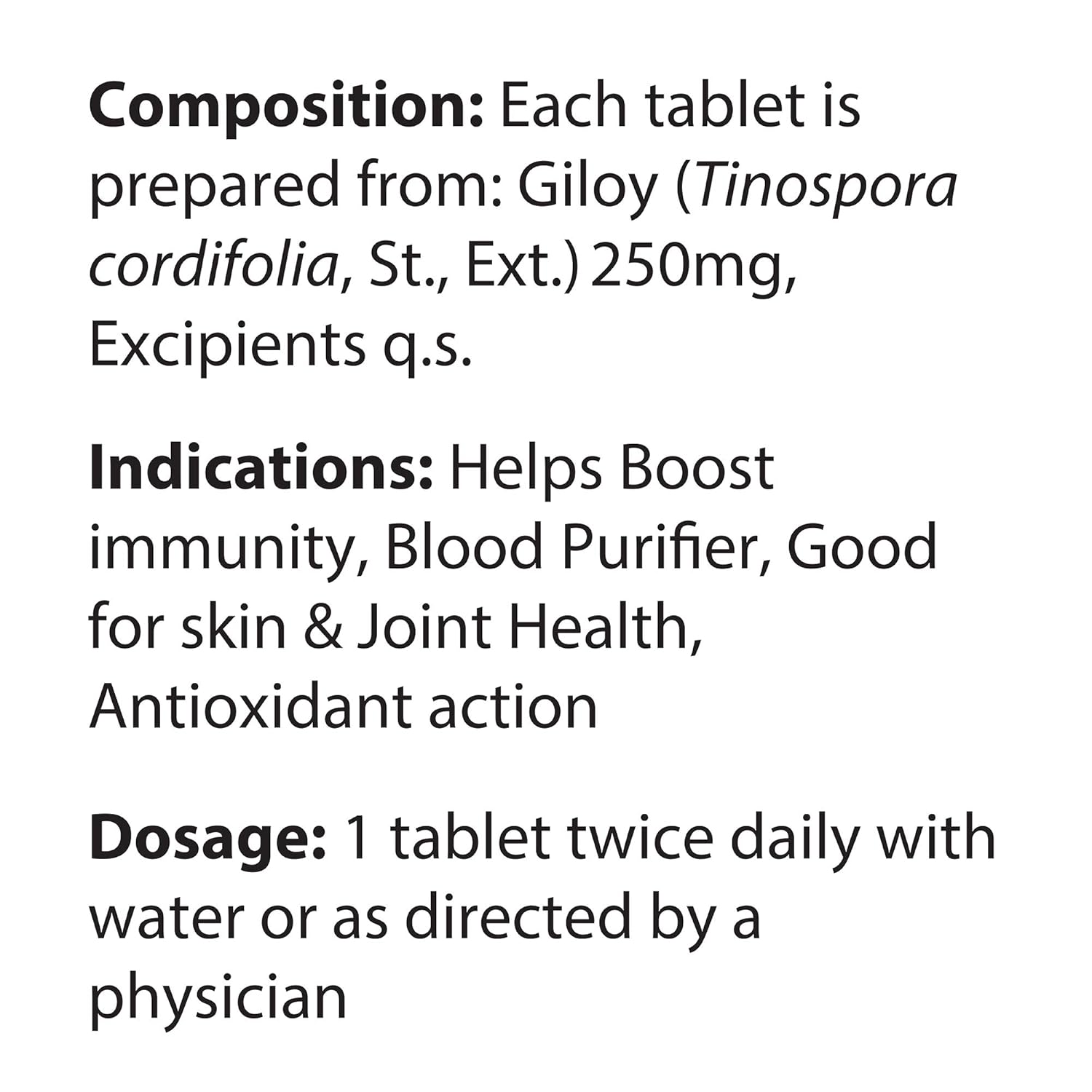 Dabur Giloy Tablets Immunity Booster, Blood Purifier, Health & Well - Being | 60 Tablets 100gm 0.2lbs