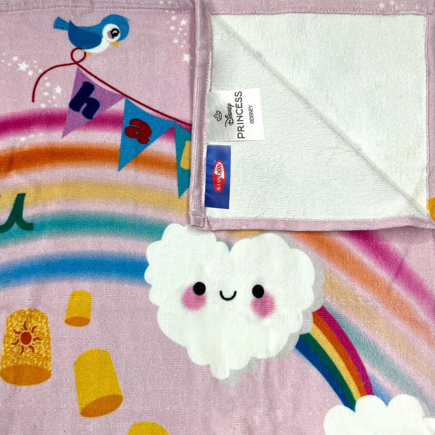 Sassoon Princess Cartoon Theme Bath Towel 350 Gsm | Gentle, Super Absorbant, Easy Care Long Lasting Bath Towel For Kids